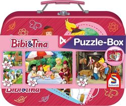 Schmidt Spiele GmbH Bibi & Tina, 2 x 100, 2 x 150 puzzelstukken in een metalen koffer