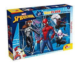 Lisciani - MARVEL - Spiderman - MaxiFloor Puzzle de 60 piezas - Puzzle 2 en 1 - Doble cara - Espalda para colorear - Juego educativo - A partir de 4 años - Fomenta la creatividad - 70 x 50 cm