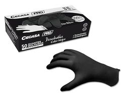 CEGASA GUANTES NITRILO NEGRO PRO S/P TALLA P (10-10½) C-50