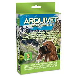 ARQUIVET Zwarte muilkorf met net voor honden, maat S, verstelbare nylon muilkorf, accessoires voor de wandeling, hondentraining, muilkorf voor kleine honden