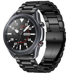 Netolo Metalen Bandje Compatibel met Samsung Galaxy Watch 3 45mm/Galaxy Watch 46mm/Huawei Watch GT2 46mm/GT2 Pro, 22mm Roestvrijstalen Bandje Compatibel voor Samsung Gear S3 Frontier/Classic, Zwart