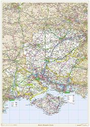 Mapa histórico del condado de Hampshire-Recubierto de plástico