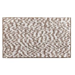 Douceur d'Intérieur, Tapis de Bain (45 x 75 cm) Friza Sable/Marron, Microfibre Tricolore
