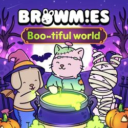 Browmies Boo-tiful world Coloring Book: Simple and Super Cute Designs for Adults and Kids, Featuring Spooky Adorable Creatures. To Calm Your Mind, Unleash Your Creativit