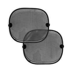 Hauck Cloud Me 2 bilfönstergardiner, solskydd för baksidefönster med sugkoppar, grå, 2-pack