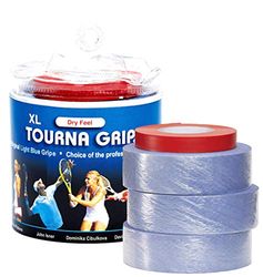 Unique Overgrip Tourna Grip Tour 30er - Cabo de raquete de ténis, cor azul, tamanho padrão