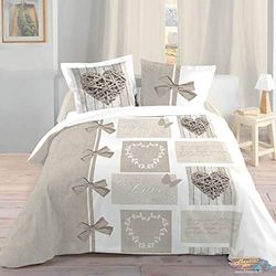 'Roupa de cama Heart 240 x 260 cm + 2 assortierter almofada 63 x 63 cm 100% algodão