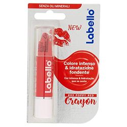 Labello Crayon Lipstick Matitone Labbra Colora e Idrata, senza Oli Minerali e Parabeni, Poppy Red