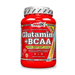 Amix - Glutamina + Bcaa - Suplemento Alimenticio - Mejora del Rendimiento - Contiene Aminoácidos Bcaa - Glutamina en Polvo - Nutrición Deportiva - Sabor a Lima / Limón - Bote de 1 Kg