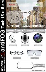 Anticondens, microvezel, reinigingsdoek voor brillen, vizieren, lenzen, spiegels en ander glas, optische oppervlakken, droogdoek, verpakking van 20 stuks