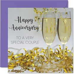 Cute Anniversary Card for Couple - Happy Anniversary Special Couple - Classy Wedding Card for Women Men Her Him, 145mm Greeting Cards Fiance Fiancee
