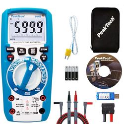 PeakTech 3445 – Multímetro digital RMS com Bluetooth 4.0, resistente à água (IP67), 6000 contas, caixa robusta, multímetro de mão, voltímetro, testador de continuidade, CAT III 1000 V