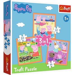 Trefl 916 34852 EA 3 in 1 Peppa Pig, red