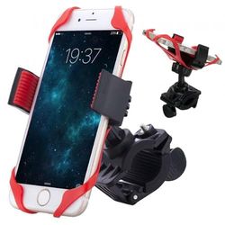 PARENCE. - Bike Phone Holder/Smartphone Holder for Motorcycle – Universal/with 360° Rotation/Anti-Vibration - Black and Red