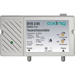 Axing BVS 3-65 husanslutningsförstärkare med backkanal 5–65 MHz (30 dB, 85–862 MHz, 98 dB µV)