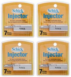 Schick 314641 Injector Blades, 7-Count Boxes (Pack of 4)