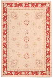 Rugs of London Traditional Afghan Handmade Garous Zeigler Rug, Wool, Red and Beige, 300 x 200