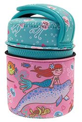 Laken Unisex jeugd thermocontainer roestvrij staal thermische container 0,5 liter met kleurrijke cover lus voor het bevestigen, Sirenas-roze, 0,5 L
