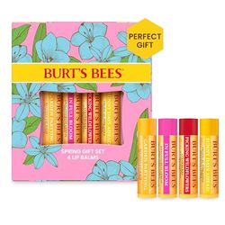 Burt's Bees Balsam do ust, wosk pszczeli, truskawka, tropikalny ananas, smoczy owoc cytryny, w pełnym rozkwicie, 4 x 4,25 g