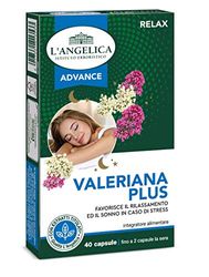 L'Angelica, Integratore Valeriana Plus, Integratori Rilassanti in Capsule, Favorisce il Rilassamento e Aiuta a Ritrovare il Sonno, Senza Lattosio, Senza Glutine, Vegan, Formato: 40 Capsule