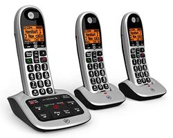 BT 4600 Cordless Landline House Phone, Home Phone, Big Buttons, Advanced Nuisance Call Blocker, Answer Machine, Trio Handset Pack