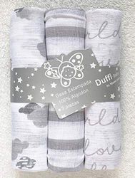 Baby Comfort - 100% Alg tryckt chiffong, (3 st) 80x80 cm