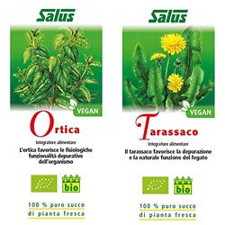 Salus Succo Di Pianta Fresca Ortica, 200 ml & Salus Haus Gmbh & Co Salus Succo Di Pianta Fresca Tarassaco, color Bianco, 200 ml