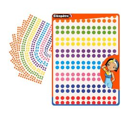 CLEOPATRE Ronde zelfklevende stickers, 8 kleuren, verpakking met 10 vellen (4170 stickers)