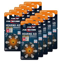ANSMANN typ 10 hörapparatbatterier 60 stycken – zink luft 1,4 V hörapparat batteries 10 P10 PR70 ZL4 – knappcell lämplig för hörapparat hörlurar och hörapparat Orange - 13