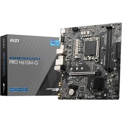 MSI PRO H610M-G Motherboard, Micro-ATX - Supports Intel 12th & 13th Gen Core Processors, LGA 1700 - DDR5 Memory Boost 4800MHz/MAX, PCIe 4.0 x16 Slot, M.2 Gen3 Slot