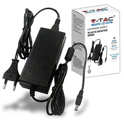 V-TAC 12 V 30 W 2,5 A strömadapter för kameror, LED-remsor, modem - transformator laddare 12 V - 2-stifts EU-kontakt för elektronisk utrustning - AC 100-240 V 50/60Hz - svart