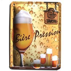 I&S / Les collections rétro Embossed Metal Sign 20 x 15 cm Beer Pressure