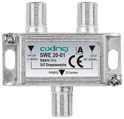 Axing SWE 20-01 satellietvoeding voor het aansluiten van terrestrisch en single LNB naar één uitgang, 1 x satelliet/single-LNB