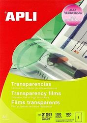 APLI 1061-Transparencias sin banda para inkjet 100 hojas