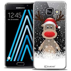 Caseink - fodral för Samsung Galaxy A3 2016 (A310) [Crystal HD Motif Christmas 2017 design hjort i mössan - hård - ultratunn - tryckt i Frankrike]