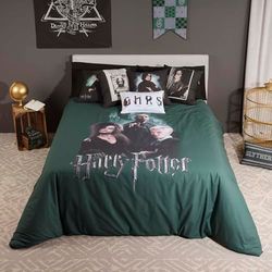 BELUM | Påslakan Harry Potter Microsaten för 120 säng - Mått Produkt: (200X200 cm.) - Modell: Death Eaters