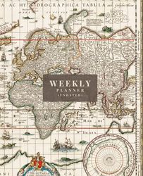 Weekly Planner (Undated): Stylish Agenda, Calendar and Schedule Book, Vintage Old World map Cover