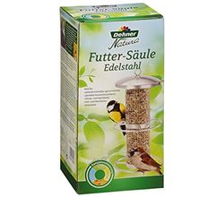 Dehner Columna de alimento de Aves Silvestres Natura, Aprox. 27 x 6,5 x 6,5 cm, Acero Inoxidable, Plateado.