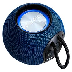 Ibiza - Boomy - Altavoz Redondo portátil Bluetooth 360° de 2,5" a Pilas con Anillos Luminosos LED y función TWS - Azul Medianoche