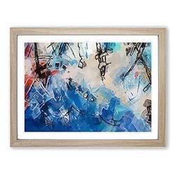 Way For A Moment In Abstract Modern Art Framed Wall Art Print, Ready to Hang Picture for Living Room Bedroom Home Office Décor, Oak A3 (46 x 34 cm)