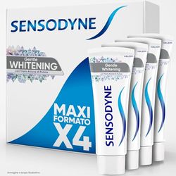 Sensodyne Gentle Whitening Dentifricio Per Denti Sensibili, Contribuisce A Denti Forti E Gengive Sane, 4x75 ml