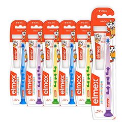 Elmex Lot de 6 brosses à dents d'entraînement pour enfant Assortiment de coloris