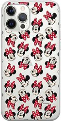 ERT GROUP mobile phone case for Apple Iphone 12/12 PRO original and officially Licensed Disney pattern Minnie 001 optimally adapted to the shape of the mobile phone, partially transparent