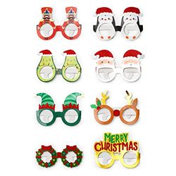 Legami - Set of 8 Christmas Paper Glasses, 8 Different Shapes Christmas Theme, One Size, 14.5 x 11.8 cm