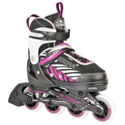 HUDORA Inline Skates Mia / Leon - Patins à roulettes pour enfants / adolescents & adultes en différentes tailles & couleurs - Rollers réglables en 4 tailles - Confortables & stylés