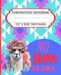 cool no drama llama blank lined notebook