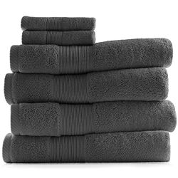 Hearth & Harbor Asciugamani da bagno per il bagno, 100% cotone filato ad anelli, set di asciugamani da bagno ultra morbidi e altamente assorbenti, set di 6 pezzi (4 asciugamani da bagno, 2 salviette),
