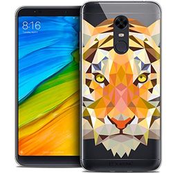 CASEINK fodral för Xiaomi Redmi 5 Plus (6) fodral [Crystal Gel HD Polygon Series Animal - mjuk - ultratunn - tryckt i Frankrike] tiger