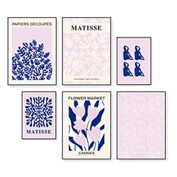 HappyMots Decoratieve posters, verpakking van 6 stuks, 4 in A3 en 2 in A4, verschillende motieven, kamerdecoratie, decoratieve afbeeldingen zonder lijst