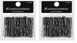 American Dream Straight Hair Pins, Black 2-inch/ 5 cm - Pack of 200